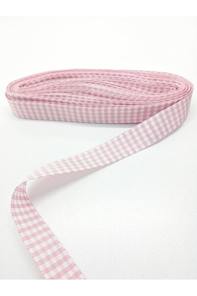Genel Markalar Pembe Kare Desenli Tafta Kurdele 1,5 Cm 1 Metre – Kurdele