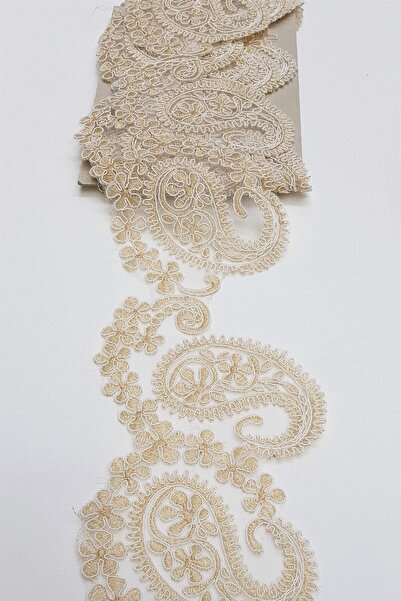 Genel Markalar Dekoratif Şerit Aksesuar Vizon Krem Şal Desenli Fransız Güpür ...