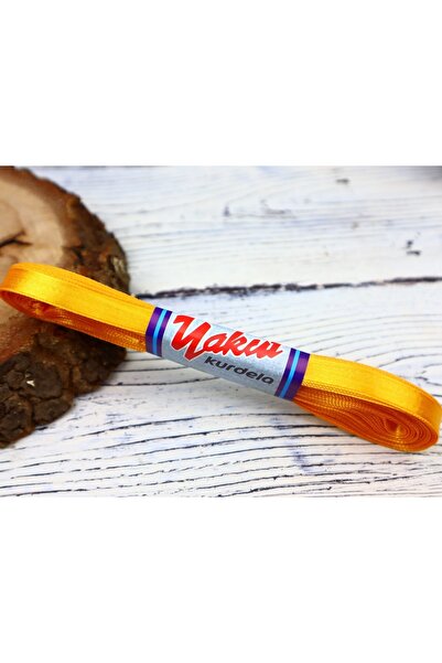 YAKUT Στολίδια 1 εκ. Σατέν Κορδέλα Σκούρο Κίτρινο 1 Μπάλα 10 Μέτρα – Κορδέλα – Κορδέλα