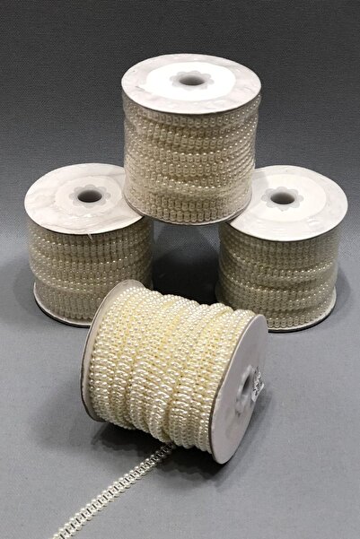 Bontex Perle decupate cremă cu două rânduri 4 mm 1 minge 25 metri – margele