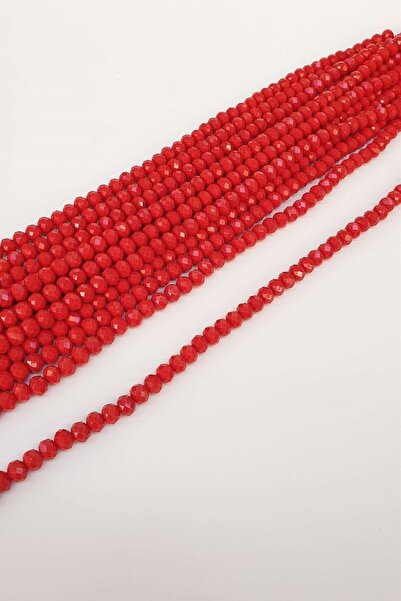 Bontex 1 șir de mărgele de cristal roșu închis mat, de 8 mm – Mărgele