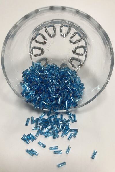 Bontex Аква синя тръбна мъниста 5 мм 1 опаковка 50 грама – Мъниста