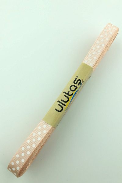 Ulutaş Υλικό αγκράφα Salmon Polka Dot Grosgrain Κορδέλα 1 μέτρο πλάτος 1 cm – Κορδέλα – Κορδέλα