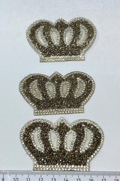 Bontex Aplic de călcat cu model de coroană de culoare afumată 1 bucată – Kit ...