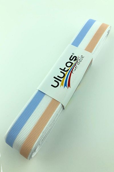Ulutaş Κορδέλα Grosgrain με στάμπα με αγκράφα Baby Blue 1 μέτρο 2,5 εκ.