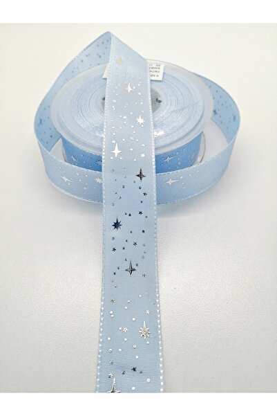 Bontex Bebe Mavi Yıldız Desenli Tafta Kurdele 1 Metre – Kurdele