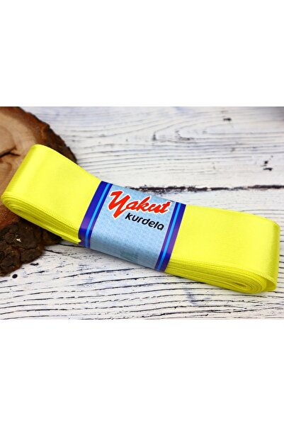 YAKUT Στολίδια 4 εκ. Σατέν Κορδέλα Κίτρινη 1 Μπάλα 10 Μέτρα – Κορδέλα – Κορδέλα