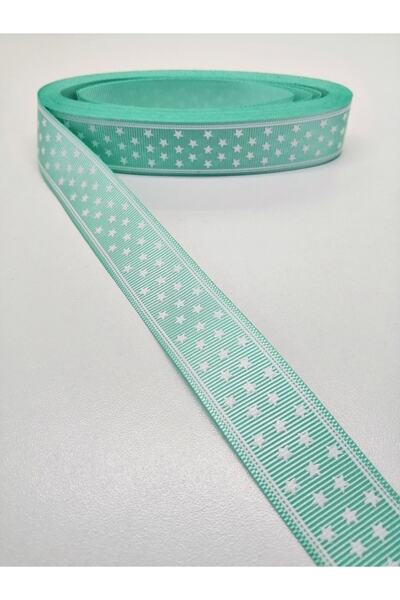 Bontex Panglică Grosgrain Starry Verde Apă 2,5 Cm 2 Metri – Panglică