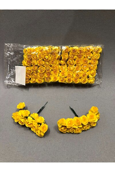FdayAksesuar Διακοσμητική Κορδέλα Αξεσουάρ Κίτρινο Χάρτινο Τριαντάφυλλο 1 Πακ...