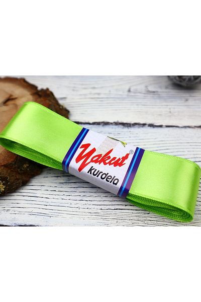 YAKUT Στολίδια Υλικά 4 εκ. Σατέν Κορδέλα Φιστίκι Πράσινο 1 Μπάλα 5 μέτρα