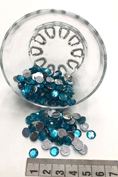 Bontex Piatră de plastic tip Strass, Turcoaz Rotund, 1 Pachet 20 grame – Mărgele