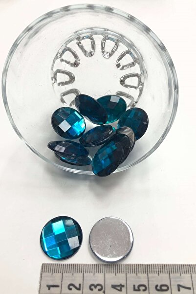 Bontex Тюркоазен кръгъл пластмасов камък 1 опаковка от 10 броя – мънисто