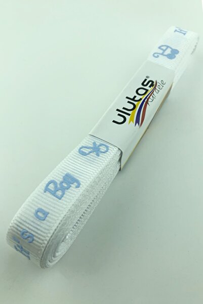 Ulutaş شريط جوغرين مطبوع باللون الأبيض والأزرق مقاس 1.5 سم 1 متر – شريط – شريط