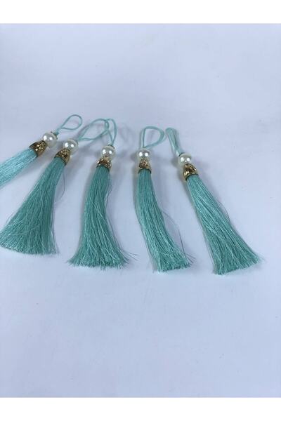 Bontex Φούντα με χρυσό κάλυμμα σε χρώμα Νεροπράσινο και Πέρλες, 5 Τεμάχια, Μή...