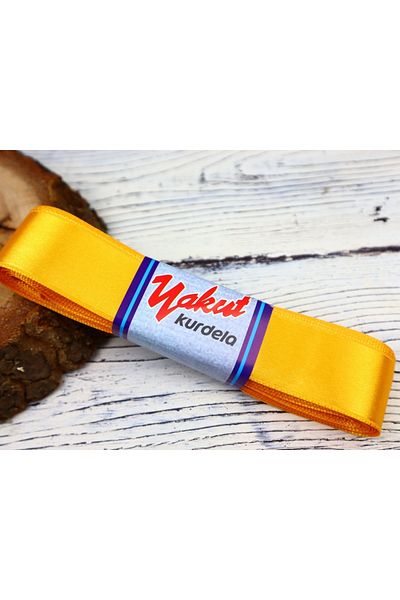 YAKUT Διακοσμητικά Υλικά 4 εκ. Σατέν Κορδέλα Σκούρο Κίτρινο 1 Μπάλα 10 μέτρα