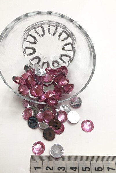 Bontex Piatră rotundă din plastic roz deschis, 1 pachet de 20 grame – Mărgele