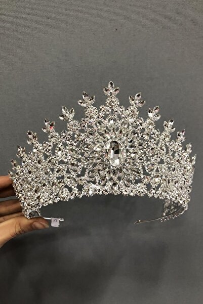 Bontex Νυφικό στέμμα από ασημί κρυστάλλινη πέτρα – Αξεσουάρ νύφης