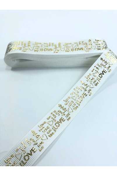 Genel Markalar Saç Tokası Gold Varak Desenli Love Yazılı Grogren Kurdele 1 Me...