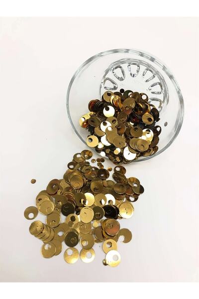 Hobigram Sortiment de mărgele de 10 mm - paiete aurii pentru ghete și genți