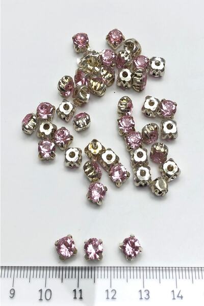 Bontex Отворени розови пластмасови щипки, 1 опаковка от 25 броя – мъниста