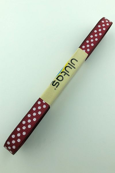 Ulutaş Buckle Material Burgundy Polka Dot Grosgrain Ribbon 1 Meter Width 1 cm – Ribbon – Ribbon