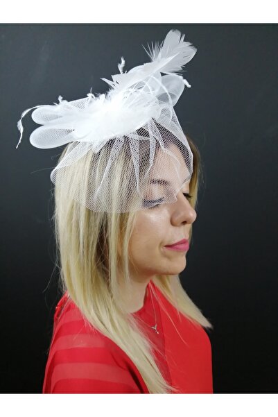 Bontex Ειδικό Λευκό Καπέλο Γάμου από Βουαλέτ για Νύφες – Νυφικό Αξεσουάρ
