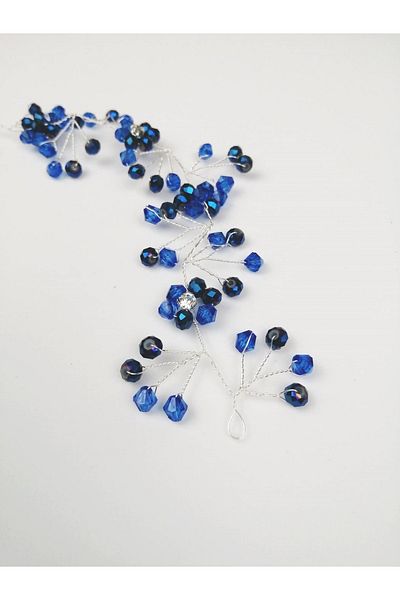 Bontex Accesoriu pentru păr și turban de piatră de cristal albastru pentru femei – Coroană – Coroană