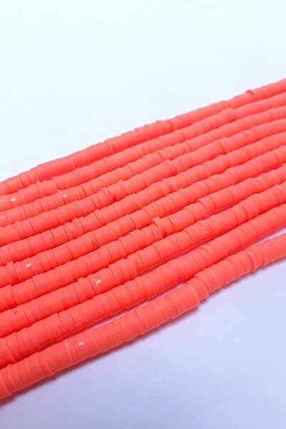 Bontex 1 șir de mărgele Fimo portocaliu neon de 6 mm – Mărgele