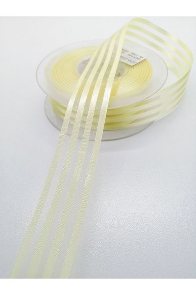 Bride Aksesuar Dünyası Hobby Products Yellow Satin Striped Chiffon Ribbon 3 Meters Width 2.5 cm – Ribbon – Ribbon