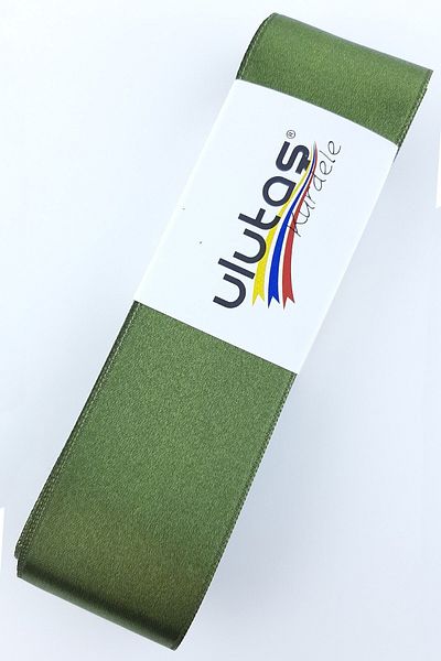Ulutaş Ornamental Materials Olive Green Satin Ribbon Width 4 cm 1 Ball 10 Meters – Ribbon – Ribbon