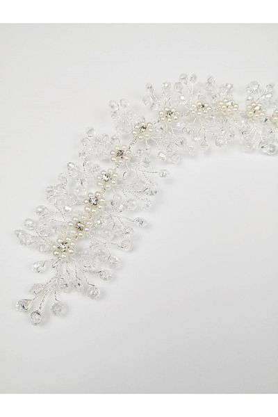 Bontex Accesoriu pentru păr și turban pentru femei Pearl Crystal Stone – Coroană – Tiara