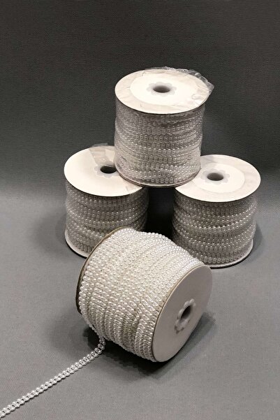 Bontex Бяла двойна нишка от нарязани перли 4 мм 1 макара 25 метра – мънисто