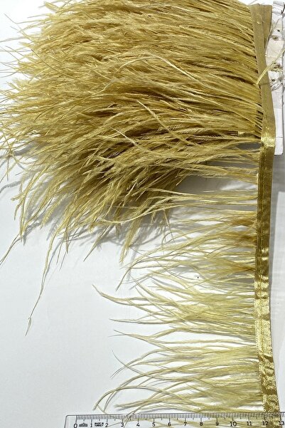 Bontex Pene de struț de culoare muștar, 1 metru – Bandă decorativă