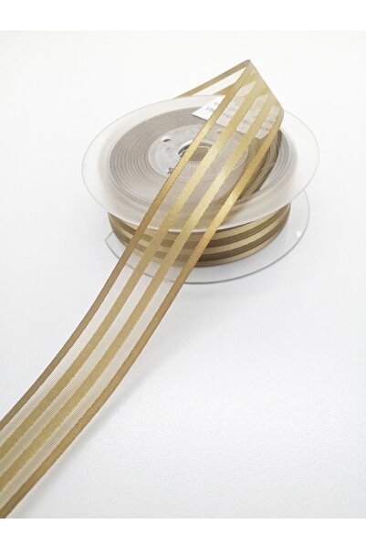 Bontex Hobby Products Καφέ Σατέν Ριγέ Σιφόν Κορδέλα 3 μέτρα Πλάτος 2,5 εκ. – Κορδέλα