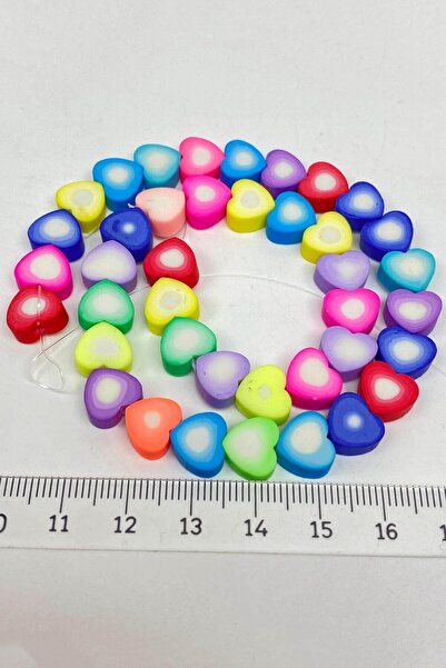 Bride Aksesuar Dünyası Sortiment de mărgele Fimo colorate cu motiv inimă – Mă...