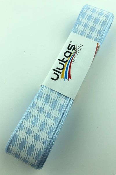 Ulutaş Διακοσμητικά Υλικά Baby Blue Foil Τυπωμένη Ταφτά Κορδέλα Πλάτος 2,5 cm 1 Meter – Κορδέλα