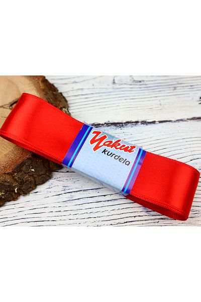 YAKUT شريط ستان أحمر 4 سم 1 كرة 10 متر