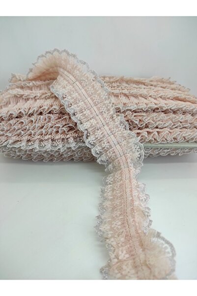 Bontex Ornament cu volane argintiu argintiu strălucitor, dantelă bucăți, 1 me...