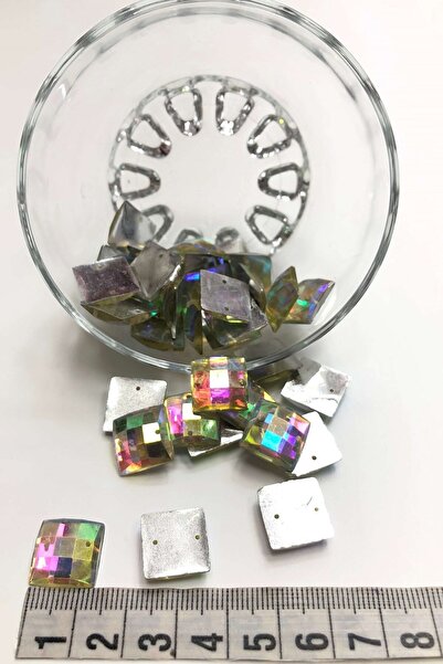 Bontex Piatră decorativă pătrată din plastic colorată Janjanlı, 1 pachet de 2...