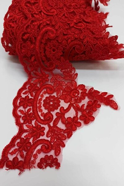 Bontex Dantel Hobi Ürünü Kırmızı Fransız Güpür Şerit Dantel 1 Metre – Dantel