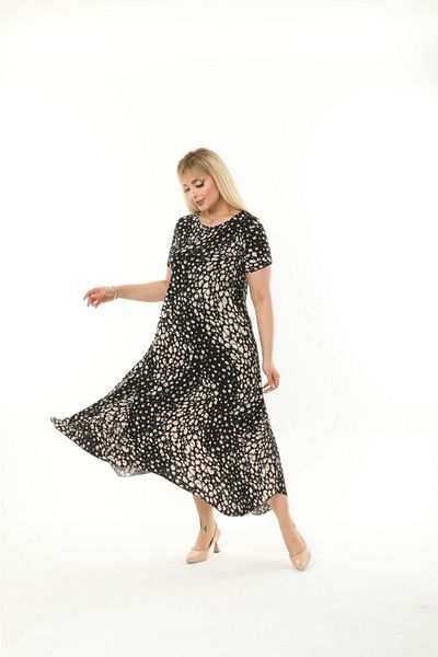 mami butik Plus Size Asymmetrical Skirt Short Sleeve Viscose Combed Cotton Stylish Comfortable Summer Dress