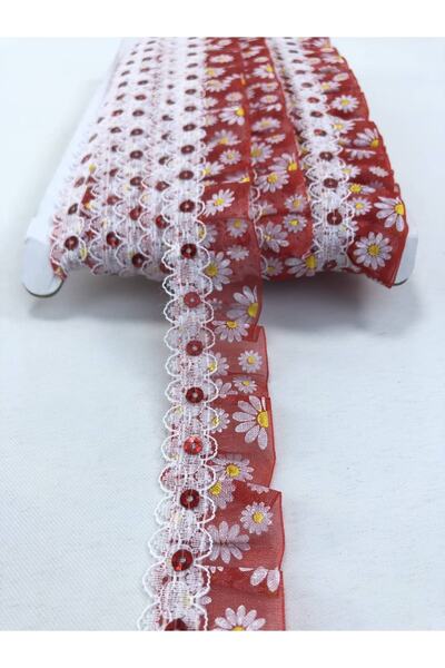 Bontex Κόκκινη τρέσα με παγιέτες 1 μέτρο – Διακοσμητική λωρίδα