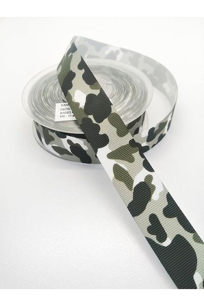 Bontex Khaki Camouflage Patterned Grosgrain Ribbon 1 Meter Width 2.5 cm – Ribbon – Ribbon