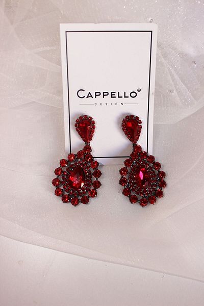 cappello Red Crystal Stone Henna Crown and Earring Set, Bridal Crown and Earring Set, Bridal Accessory – Bridal Akse