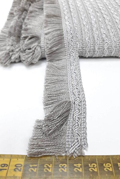 Bontex Gri Renk Ip Püskül Saçak Şerit 1 Metre En 5 Cm – Güpür