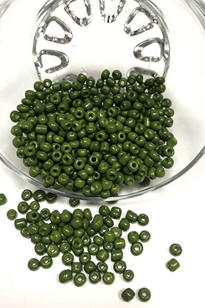 Bontex Tamnozeleni peskoviti perli srednje veličine 4 mm 1 pakovanje 50 grama...