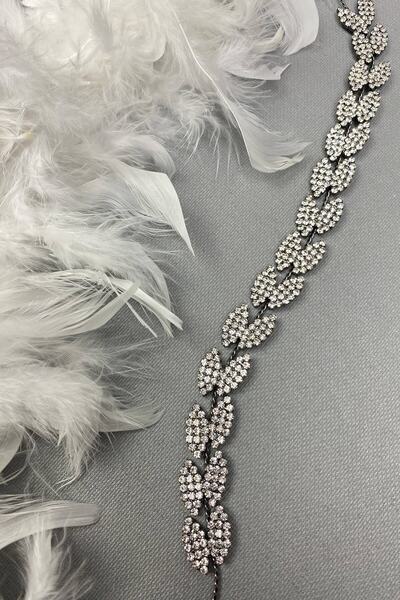 Bontex Αξεσουάρ μαλλιών με σχέδιο φύλλων ζέλας σε ανθρακί καπνιστό χρώμα – Κο...