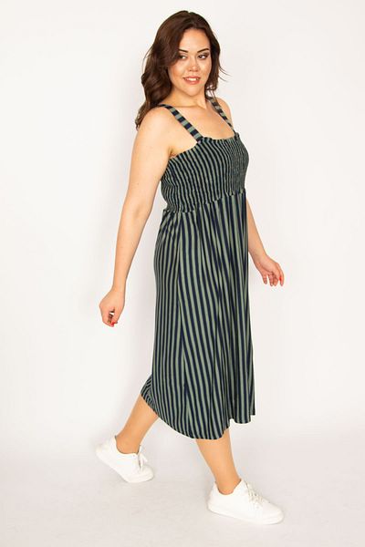 Şans Plus Size Dress - Khaki - Basic