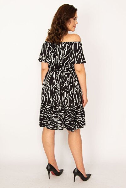 Şans Dámské velké černé šaty s límcem z viskózové látky Madonna 65n33529