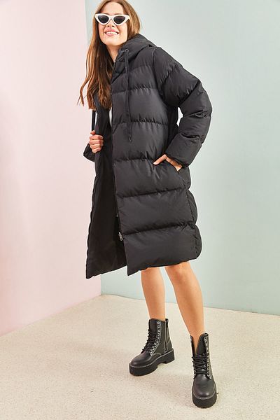 Bianco Lucci Dámský oversize kabát s kapucí